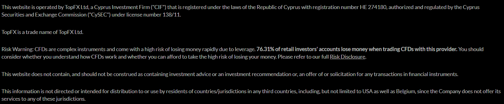 TopFX Regulation Review