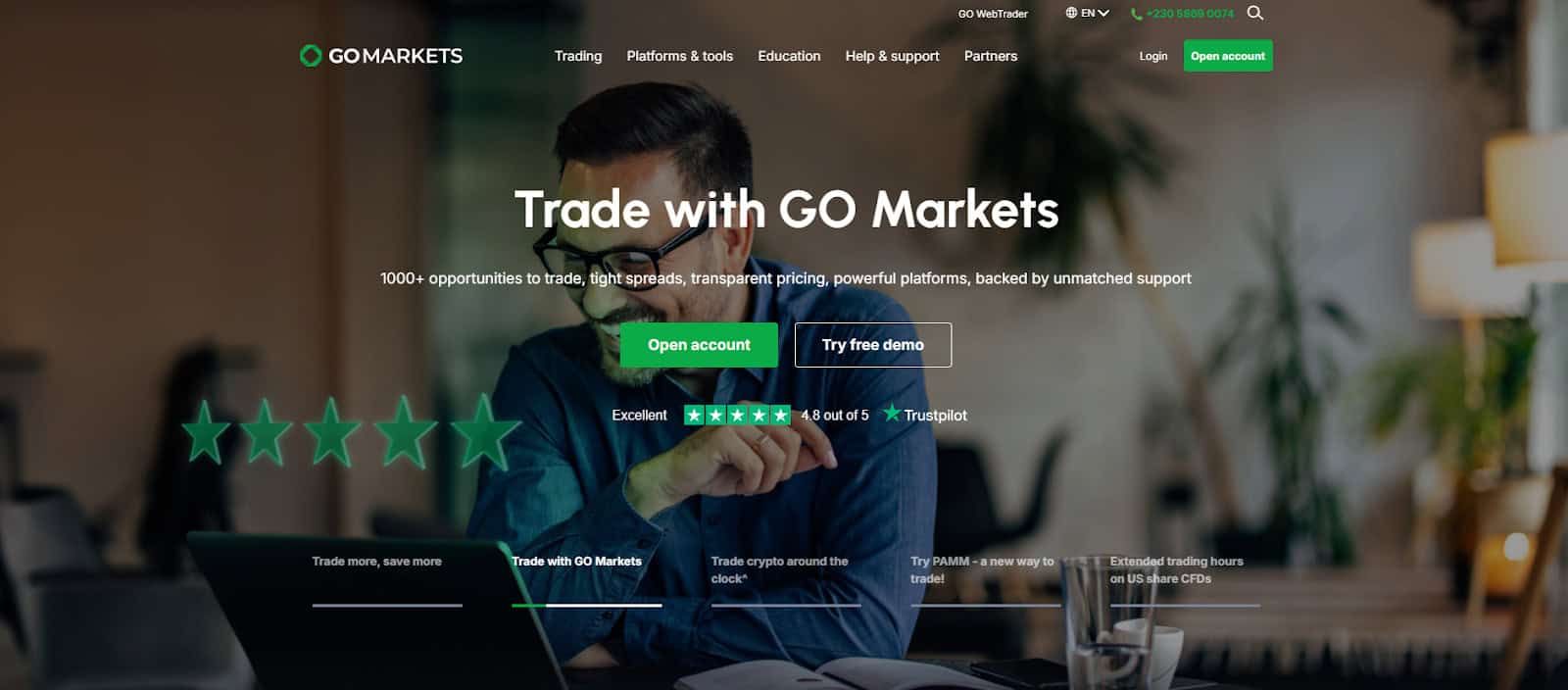 GO Markets Website Review