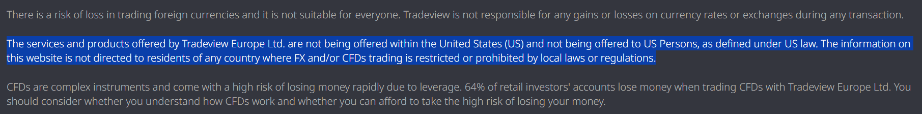Tradeview Restricted Regions Review