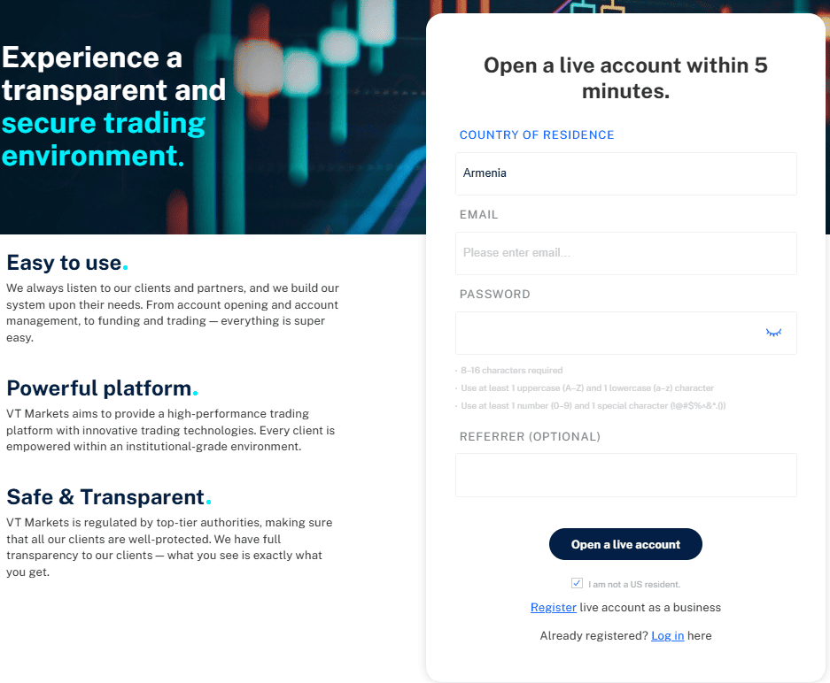 VT Markets Account Opening Review
