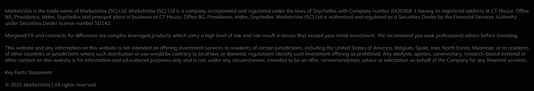 MarketsVox License Review