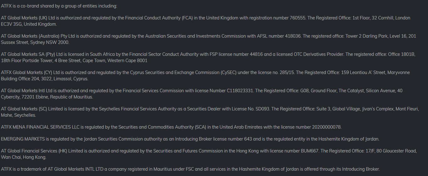 ATFX Regulation Review