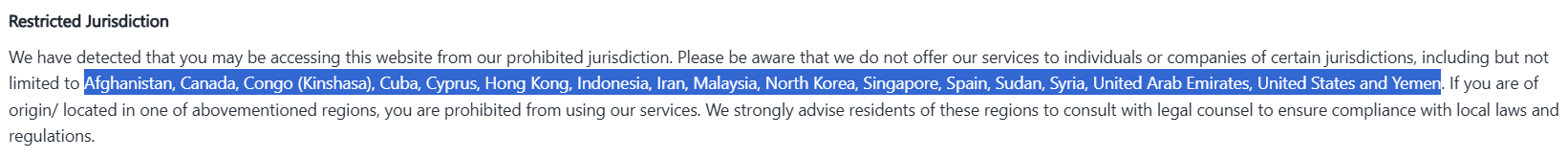 Doo Prime Restricted countries