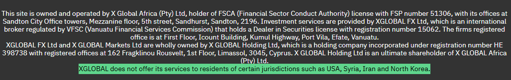 XGLOBAL Markets Restricted Regions Review