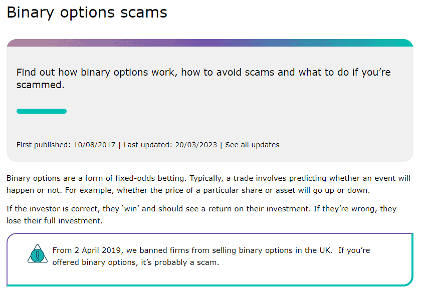 Binary Option Scams