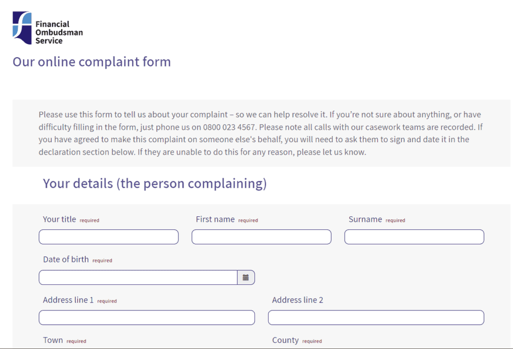 Online Complaint Form