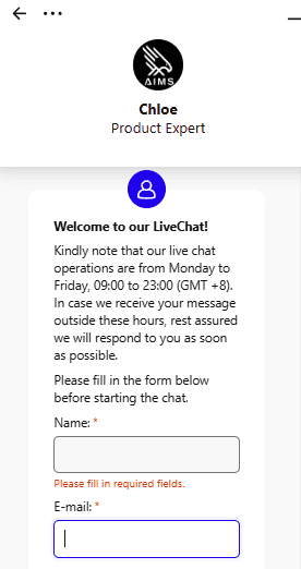 AIMS Customer Support Review