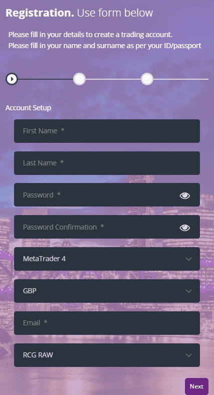 RCG Markets Account opening Review
