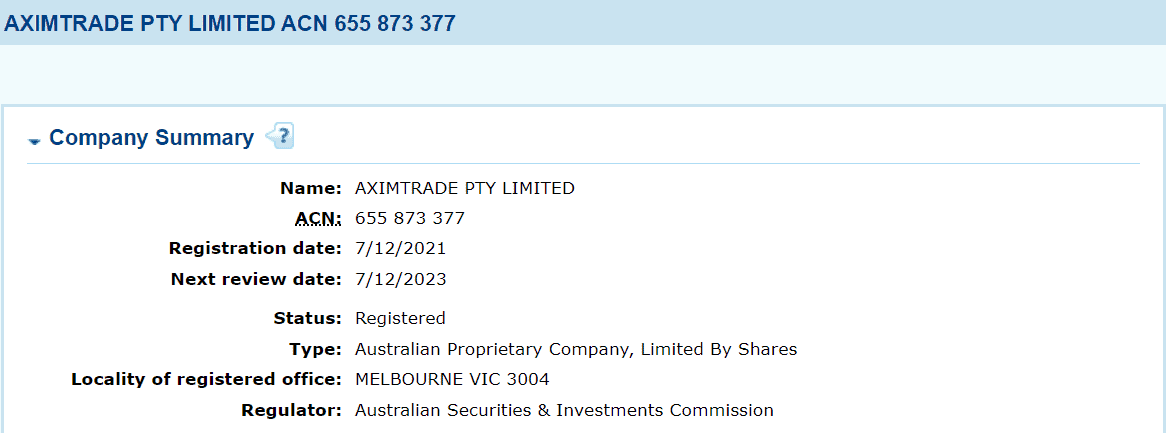 AximTrade Review License