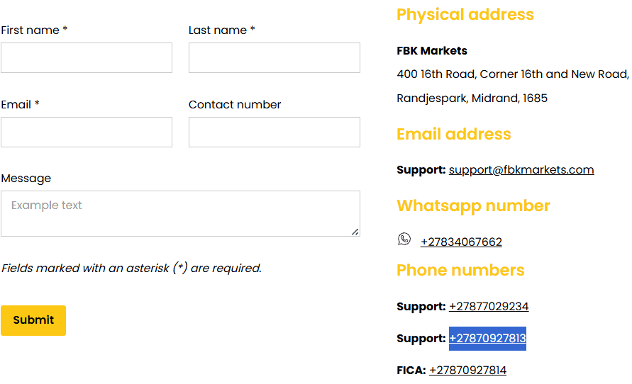 FBK Markets Customer Support Review