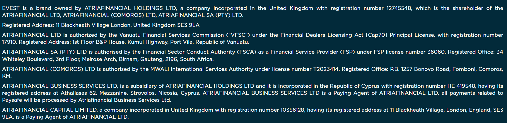 Evest Regulation Review