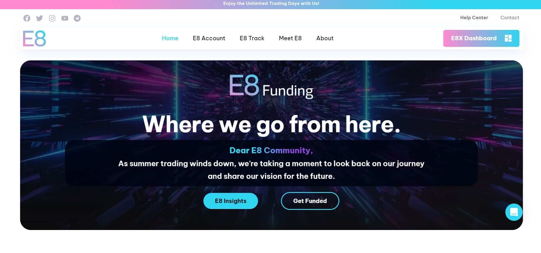 E8 Funding website