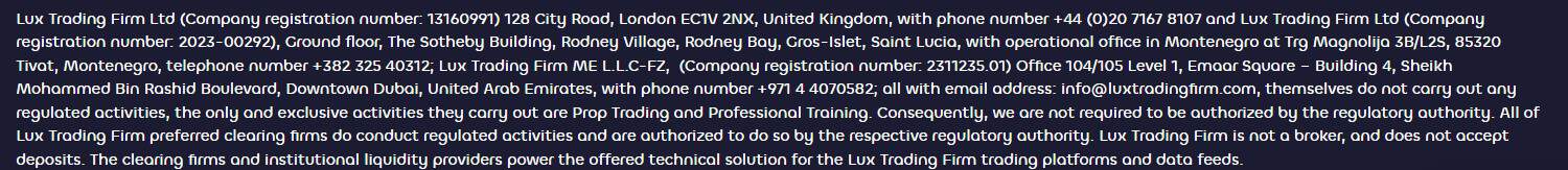 Lux Trading Firm registration