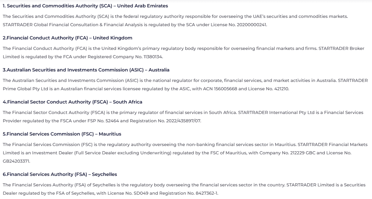 StarTrader Regulation Review