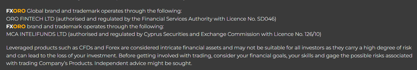 FXORO Regulation Review