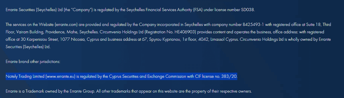 Errante License Review