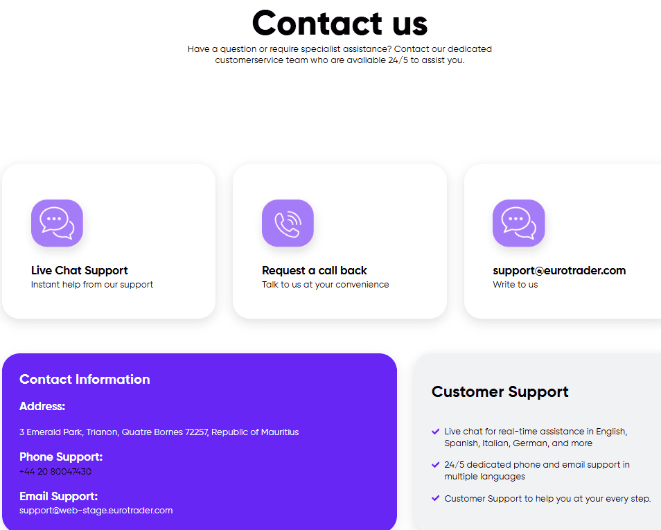 Eurotrader Customer Support Review