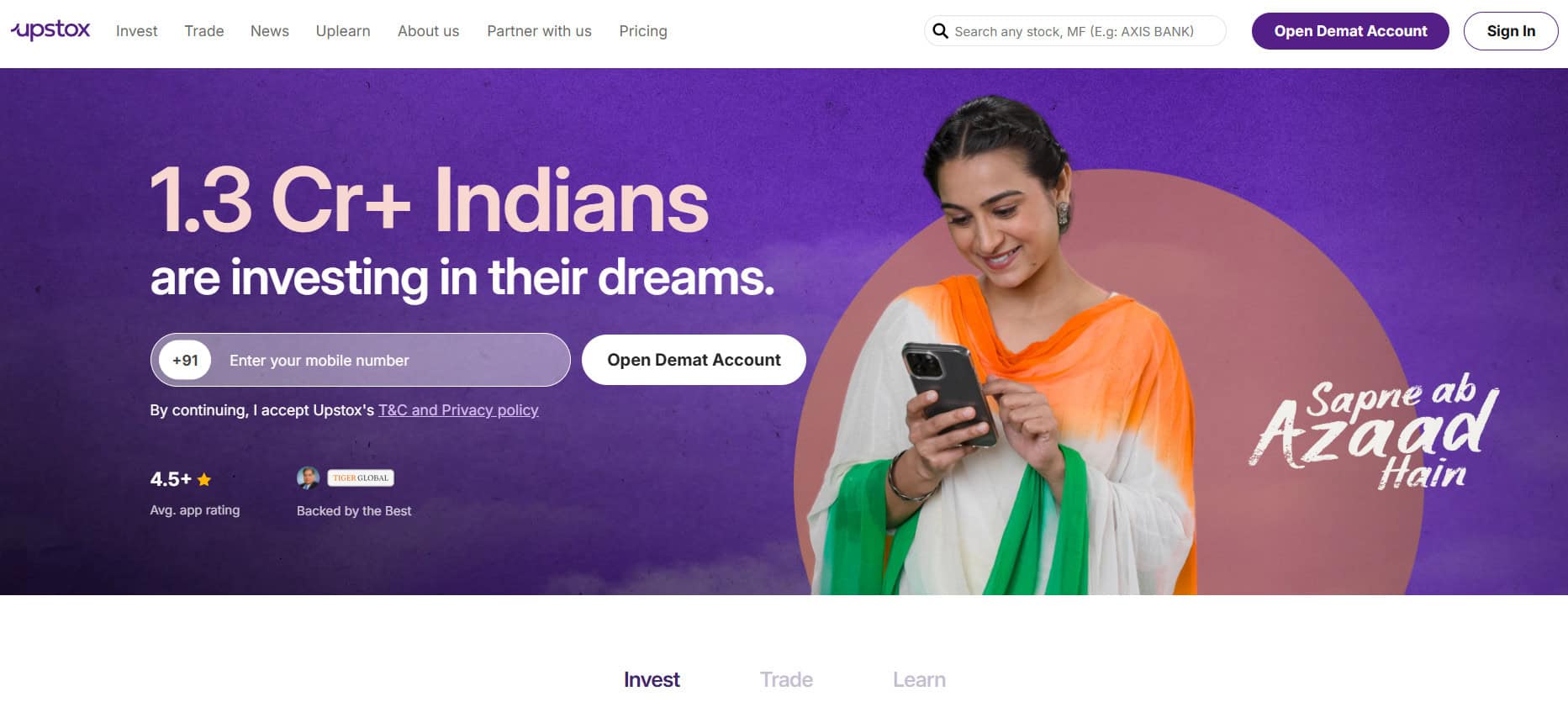 Upstox Website Review