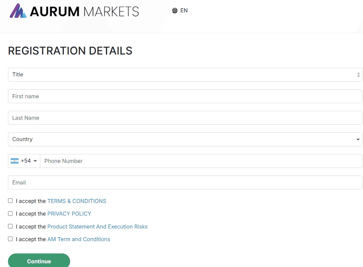 Aurum Markets Account Opening Review
