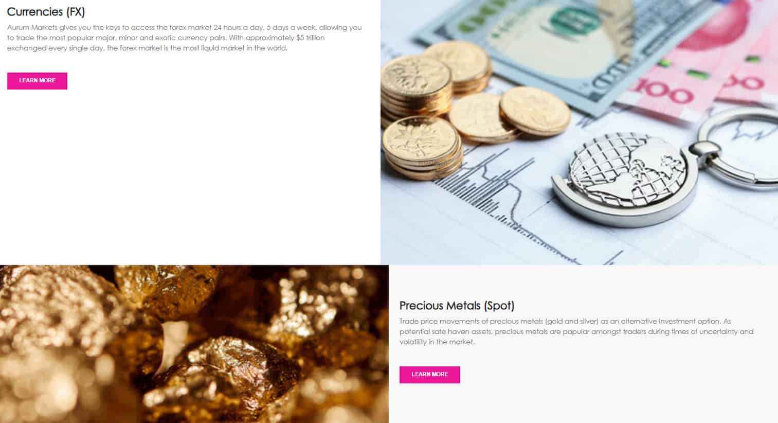 Aurum Markets Trading Instruments Review