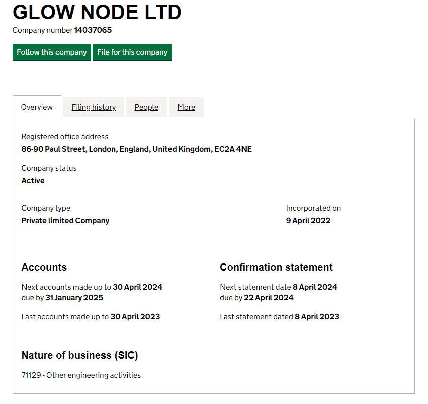 Glow Node Registration