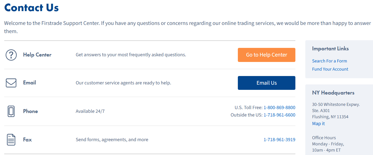 Firstrade Support Review