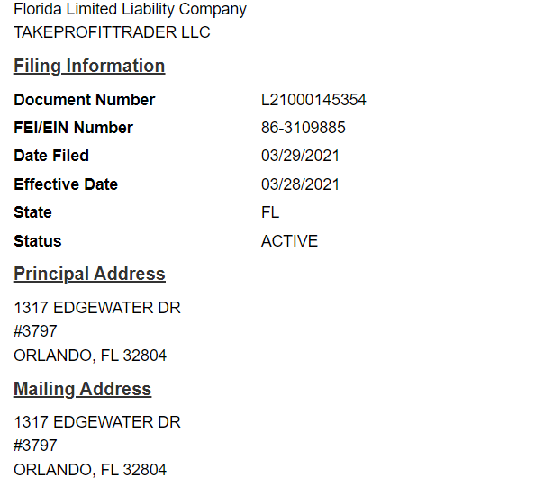 Take Profit Trader Registration