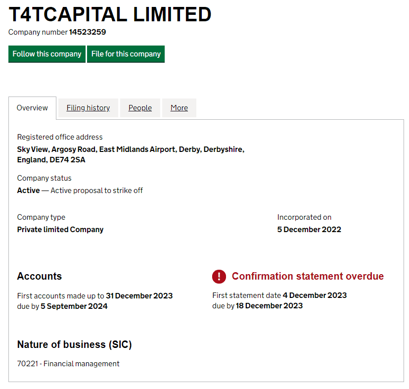 T4TCapital Registration