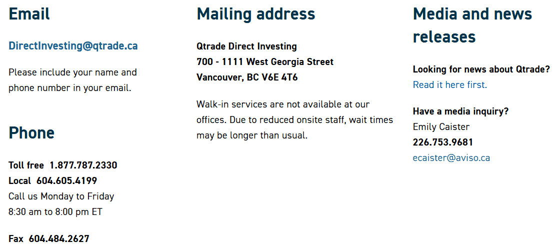 Qtrade Support Review