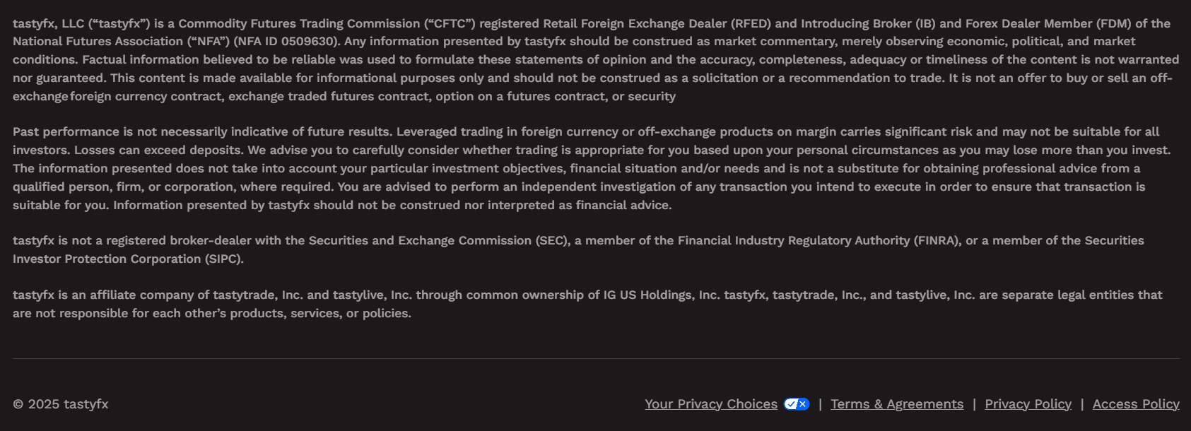 TastyFX License Review