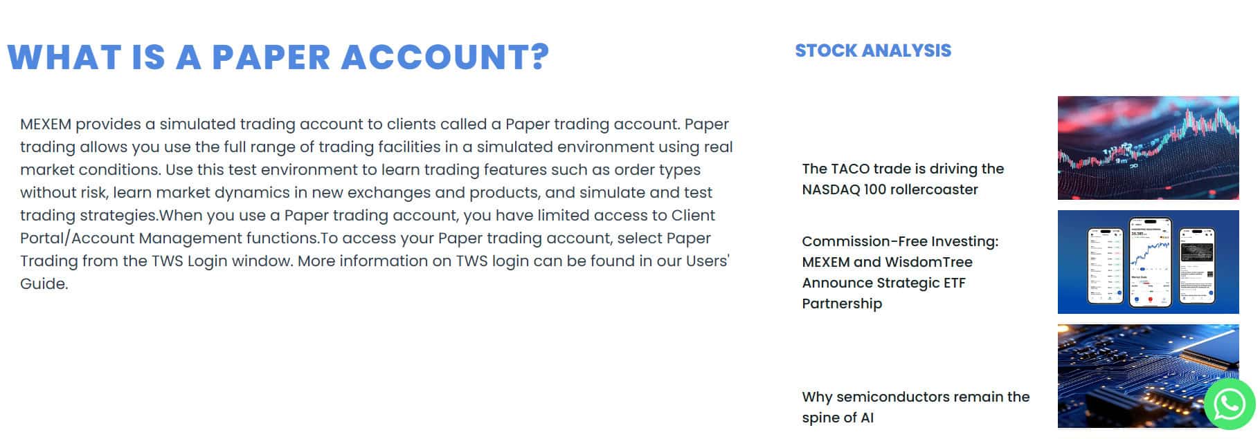 MEXEM Account Opening Review