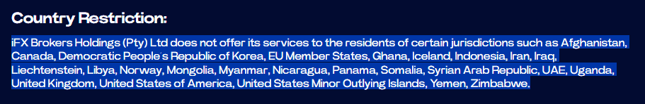 IFX Brokers Restricted Regions Review