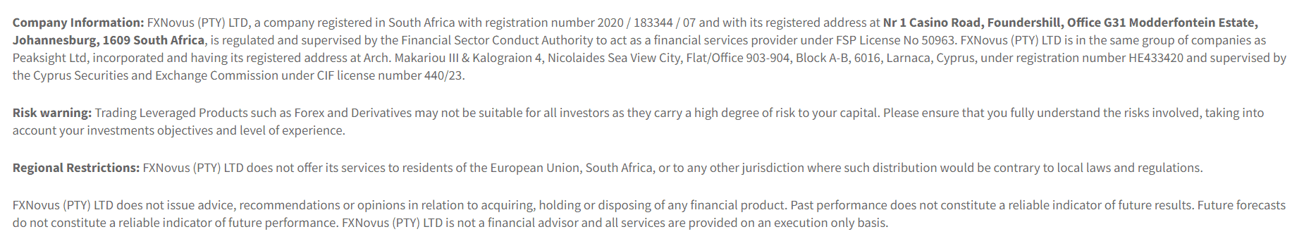 FXNovus License Review