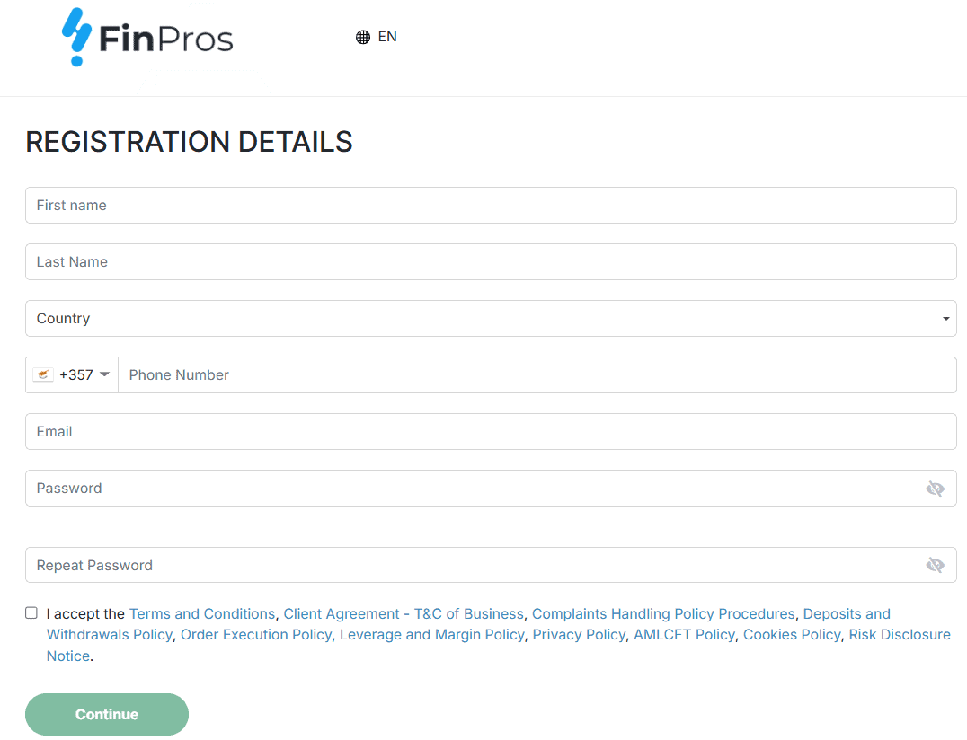 FinPros Account Opening Review