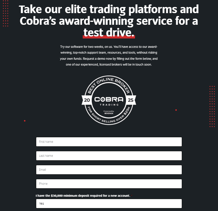 Cobra Trading Account Opening Review