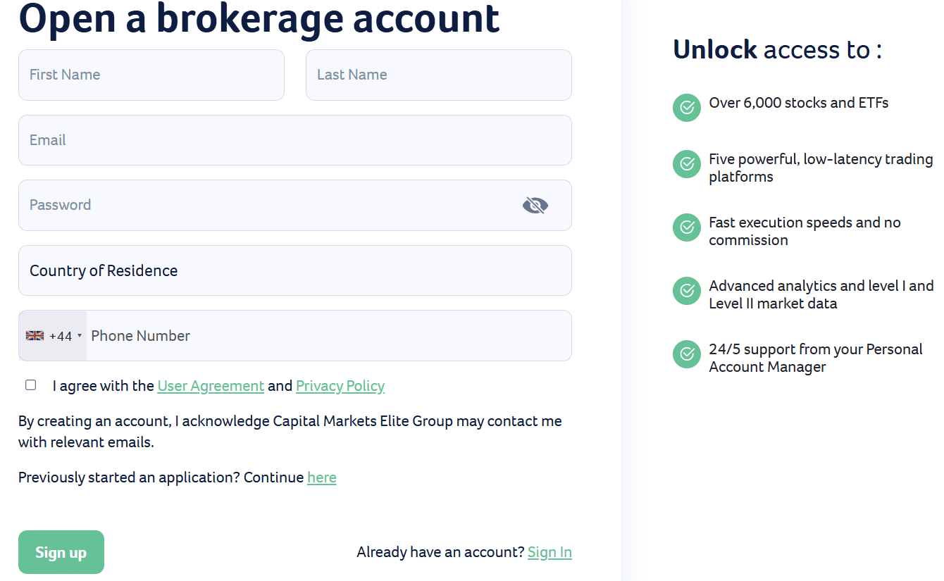 Capital Markets Elite Group Account Opening Review